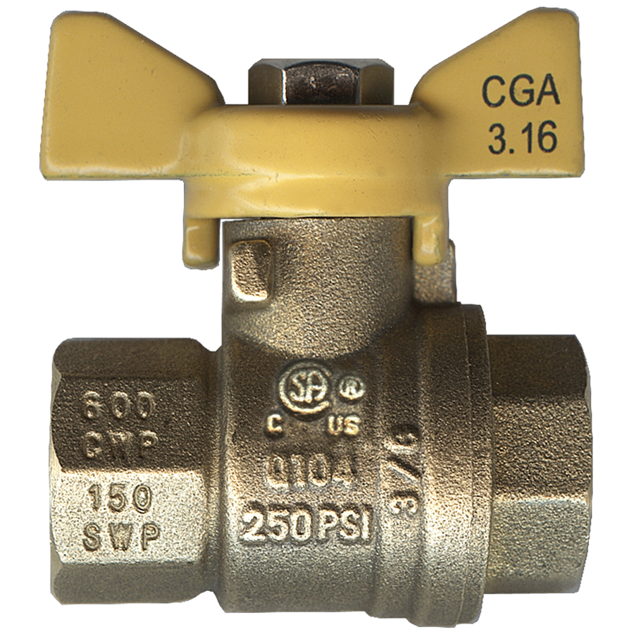 1/2" Forged Brass 125 PSI Female NPT Natural Gas Ball Valve  BVT2103-D