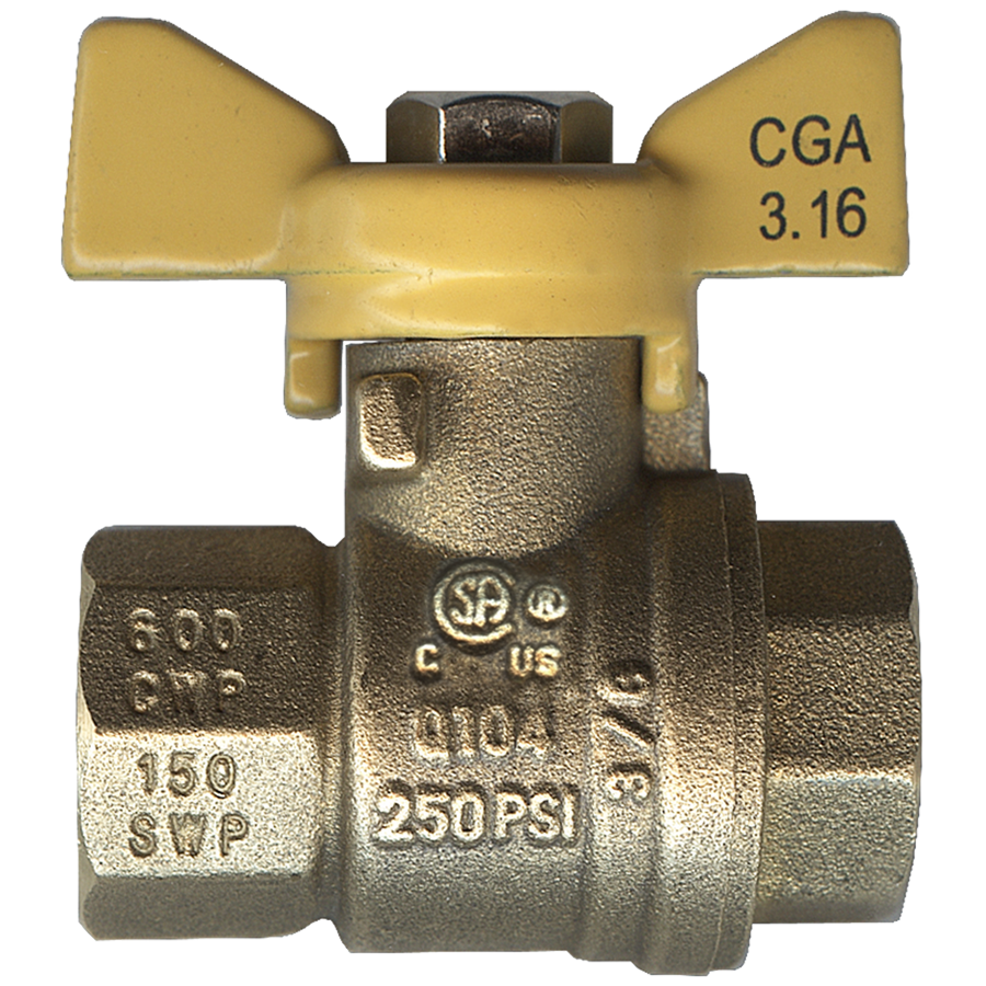 3/4" Forged Brass 125 PSI Female NPT Natural Gas Ball Valve  BVT2103-E