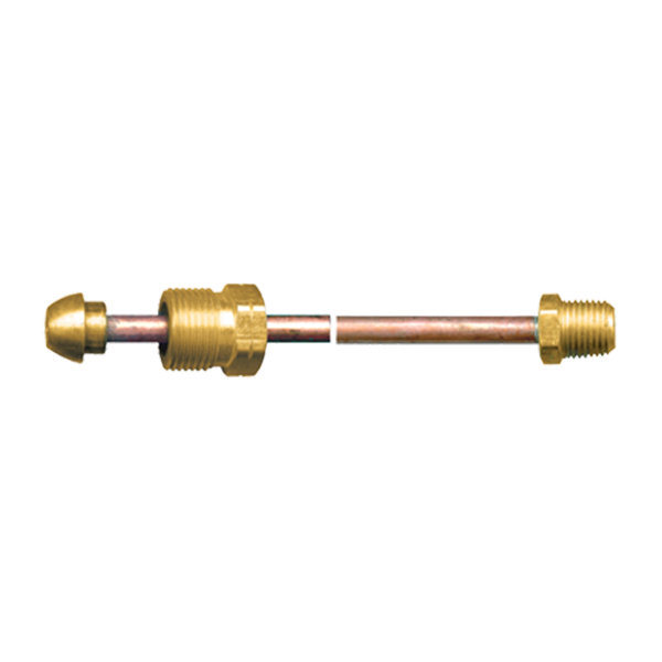 1/4 x 30" Copper Tube - Brass Male Short Nose POL (CGA510) - Male NPT Pigtail  CP-2430