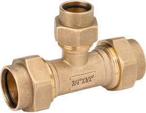 1 x 3/4" GAS-FLO® Brass CSST Reducing Tee  GF44R-1612