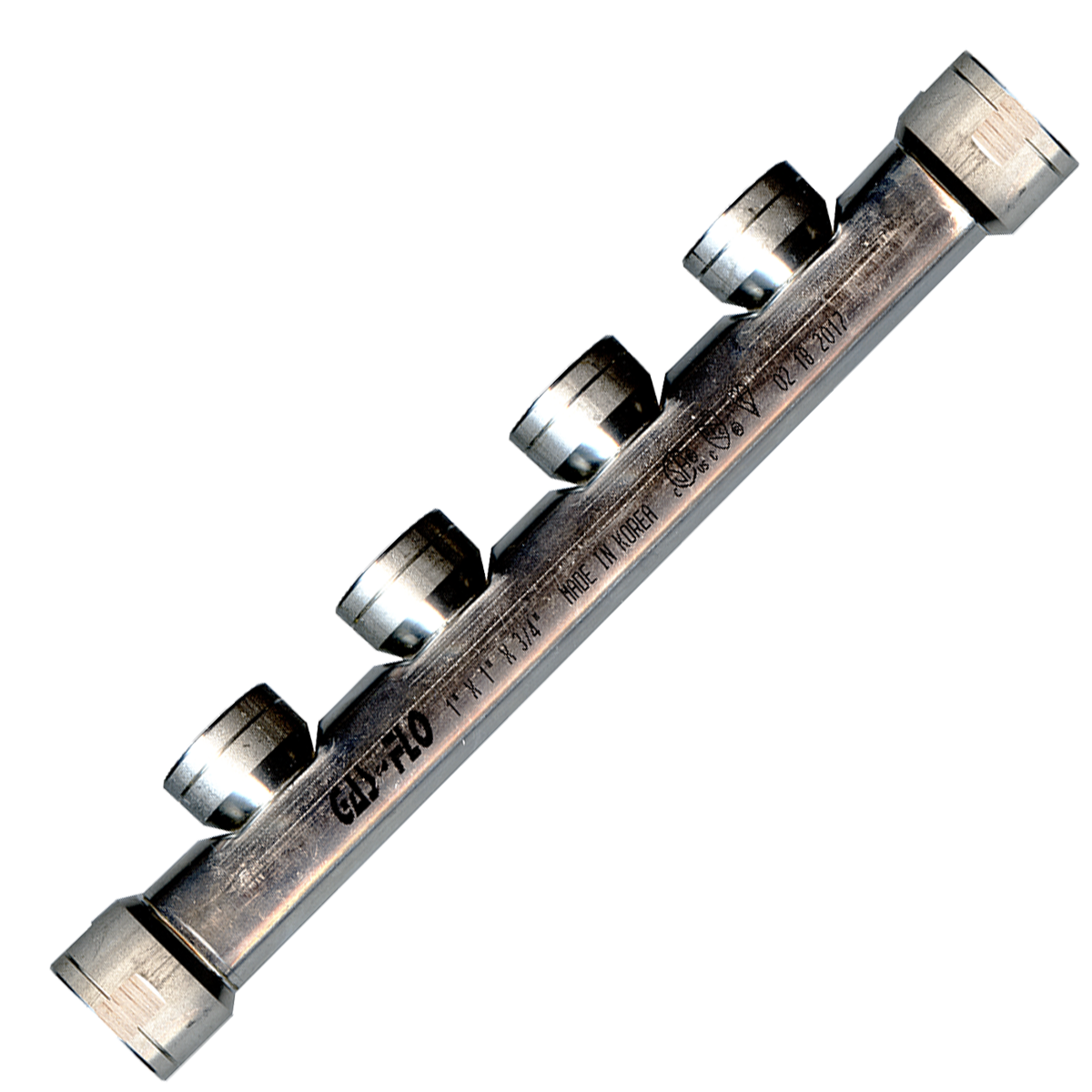 1 x 3/4 x 1"  Stainless Steel 4-Port Manifold  GFMAN-HE4