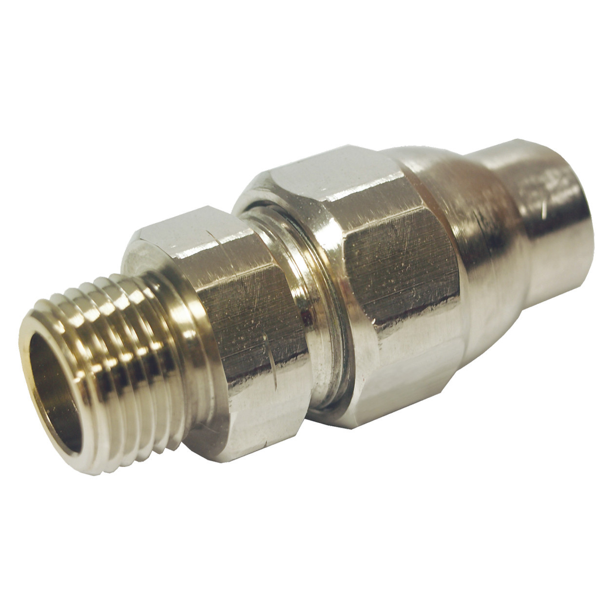 1 x 1" GAS-FLO® "One Touch" Chromed Brass CSST - Male NPT Adapter  GFPC48-16H