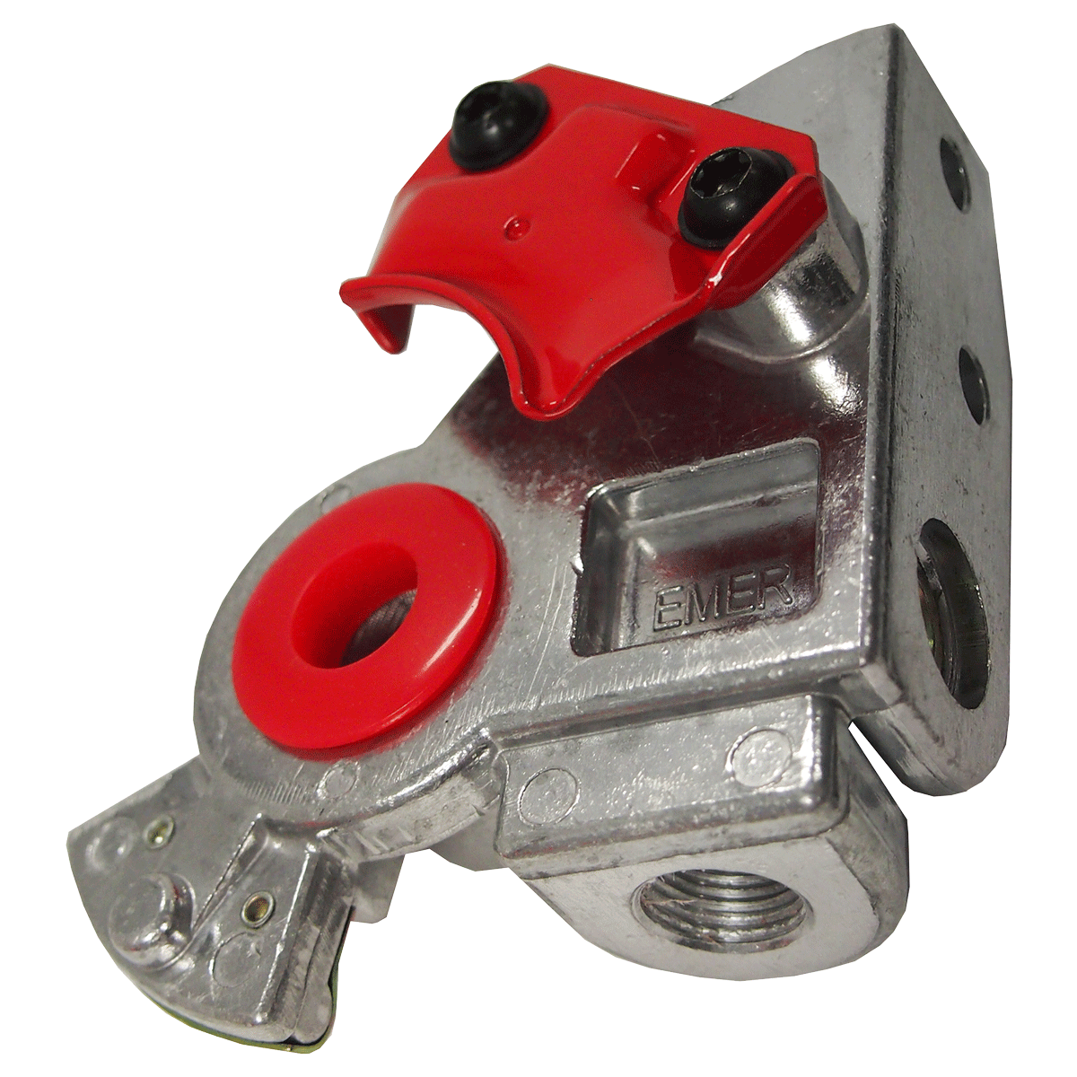 3/8" Red Emergency Female NPT Rear/Bottom Mount Glad Hand w/Screen Seal  GHM-E-SC