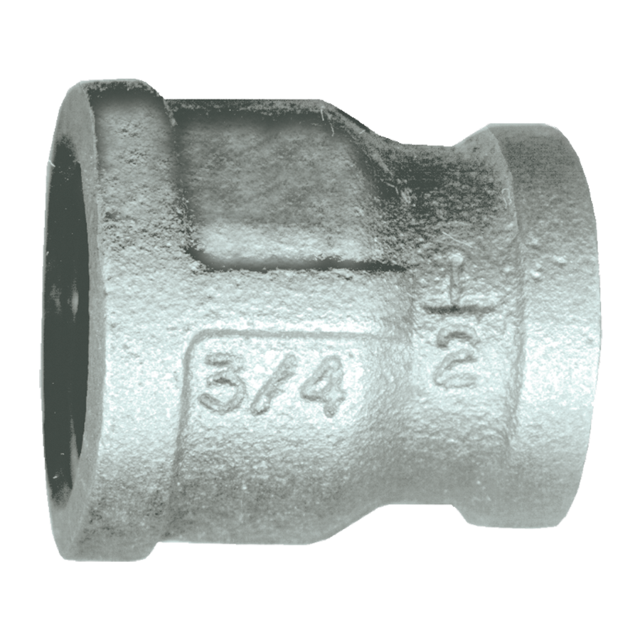 4 x 3" Sch. 40 Galvanized Iron Female NPT Reducer Coupler  GI-119-SP