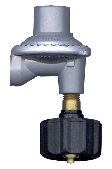Fixed Low Pressure 90° Propane BBQ Regulator w/Black Nylon Female QCC1  GR-766