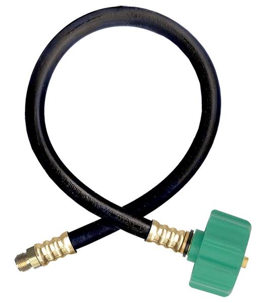 1/4 x 120" Male 45° SAE Inverted Flare - Female QCC1 - Type I Nitrile Rubber Natural Gas Hose Assembly  I4C120MI4QCC