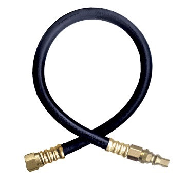 3/8 x 120" Female 45° SAE -  Male QD Nipple - Type I Nitrile Rubber Natural Gas Hose Assembly  I6C120FS6QDN