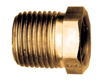 3/8 x 1/4" Lead Free Brass Female NPT - Male NPT Reducing Hex Bushing  LF-110-CB