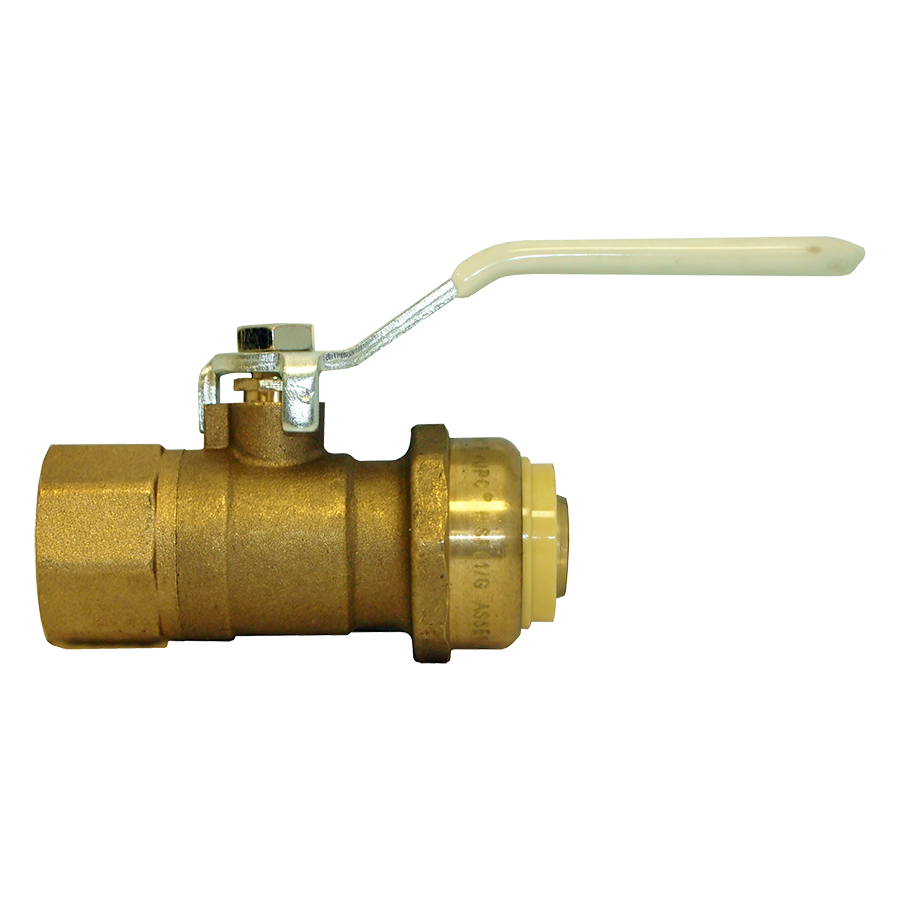 1/2" Brass Female NPT - CTS Push-To-Connect Bite-Force Ball Valve  LF-BVBF2126-10