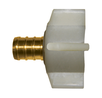3/8 x 1/2" Lead Free Brass PEX Hose Barb - Female NPT Swivel Adapter  LF-PEX-126SPN-8D