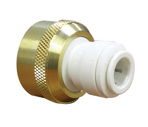 3/4"-11.5 x 3/8" JG® Lead Free Brass Female Water Hose - White Polypropylene CTS Adapter  NC2258