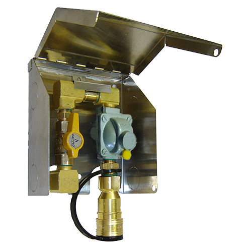 1/2" GAS-FLO® Stainless Steel Natural Gas/Propane Outlet Box w/QDC  NGO-4-2LB