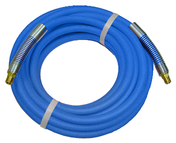 3/8" x 100' Blue PVC Air Hose Assembly w/Spring Guard  PAR6BLU-100C-SG