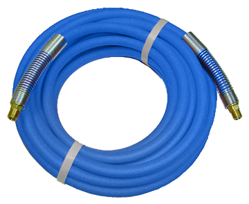3/8 x 1/4" x 50' Blue PVC Air Hose Assembly w/Spring Guard  PAR6BLU-50B-SG