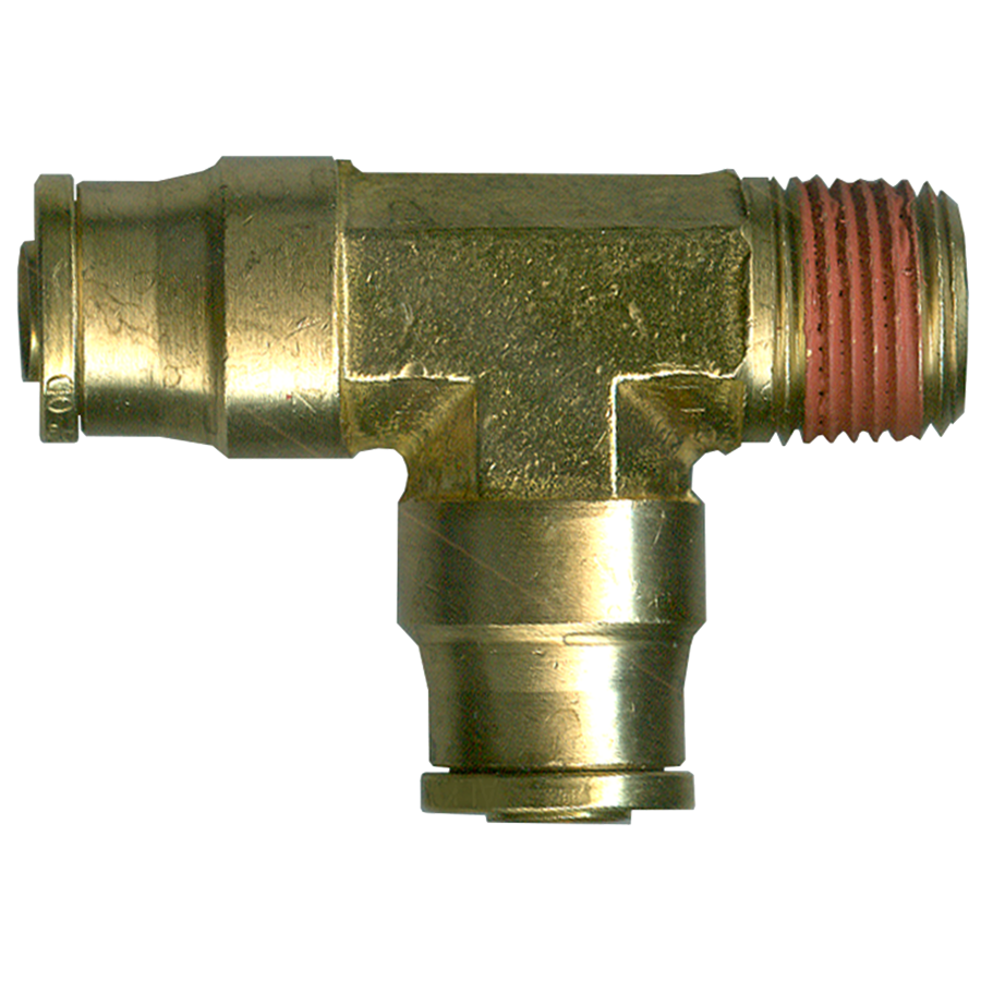 1/4 x 1/8 x 1/4" Brass DOT Push-To-Connect - Male NPT - Push-To-Connect Tee  PC1471-4A