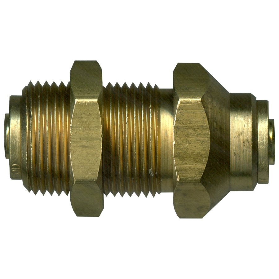 1/4" Brass DOT Push-To-Connect Bulkhead Union  PC1477-4