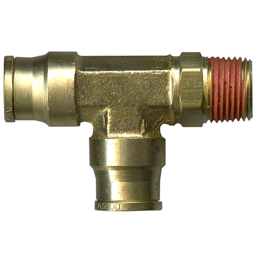 3/8 x 3/8 x 3/8" Brass Push-To-Connect - Male NPT Swivel - Push-To-Connect Tee  PC71SW-6C