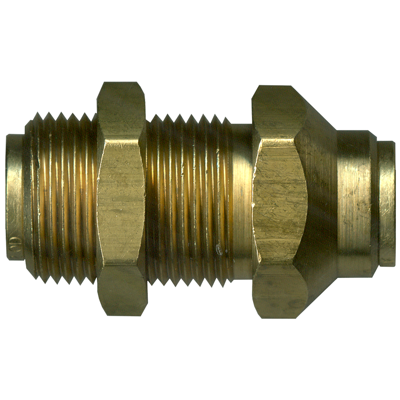 3/8" Brass Push-To-Connect Bulkhead Union  PC77-6
