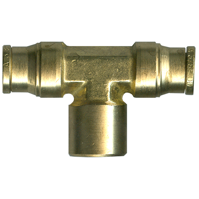 1/4 x 1/4 x 1/4" Brass Push-To-Connect - Push-To-Connect - Female NPT Tee  PC78-4B