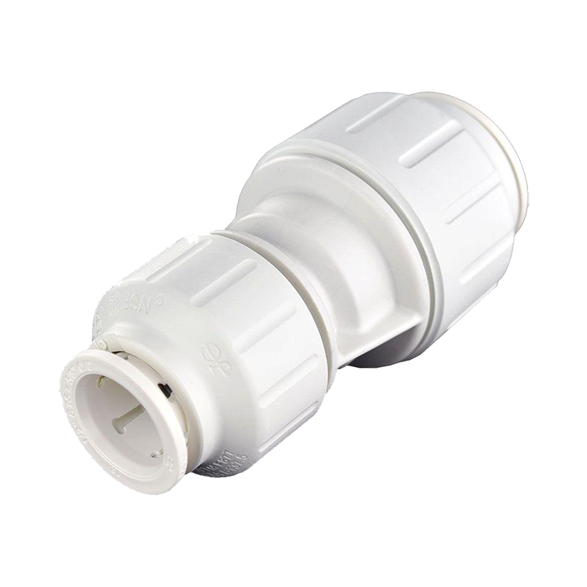 3/4 x 1/2" JG® White Polypropylene CTS Twist Lock Reducing Union  PEI202820