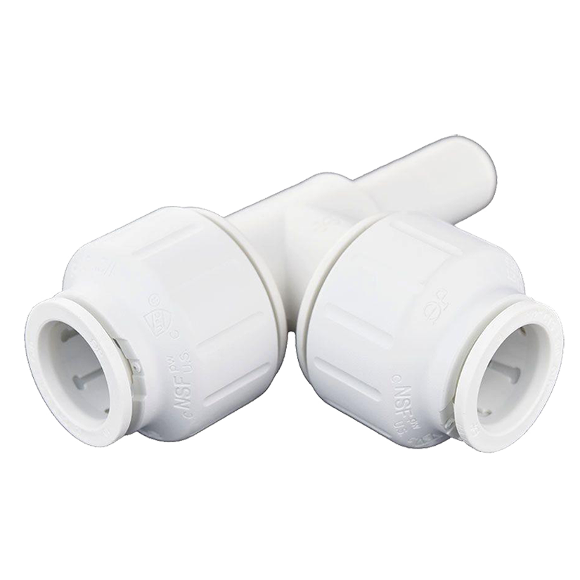 3/4 x 3/4 x 1/2" JG® White Polypropylene CTS Twist Lock Stackable Tee  PEI532820