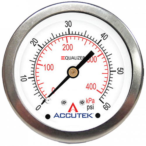 0-160 PSI  - 2-1/2" Dry - Stainless Case - Brass Center Back Mount - Pressure Gauge  PG-160ZRCD25