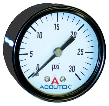 0-60 PSI  - 2" Dry - Steel Case - Brass Center Back Mount - Pressure Gauge  PG-60CD2