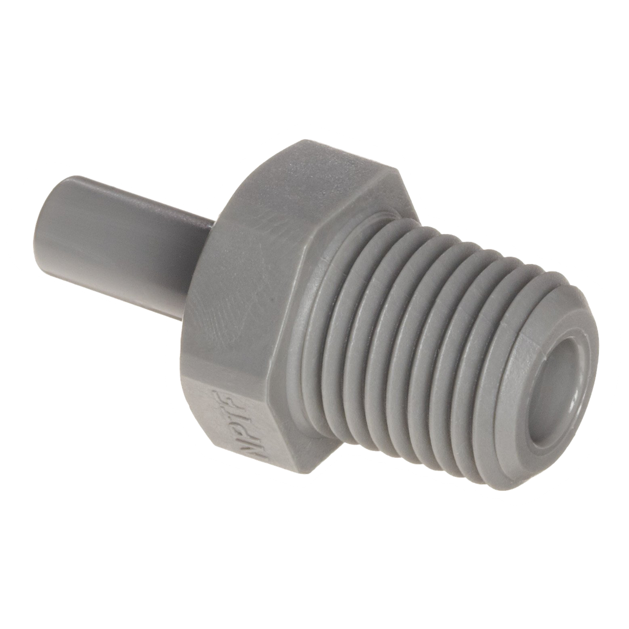 3/8 x 1/4" JG® Grey Acetal Male Stem - Male NPT Adapter  PI051222S