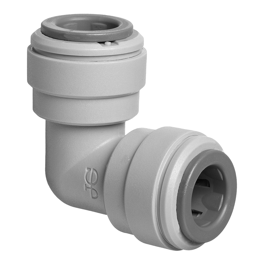 3/8 x 1/4" JG® Grey Acetal Male Stem - Push-To-Connect 90° Elbow  PI221208S
