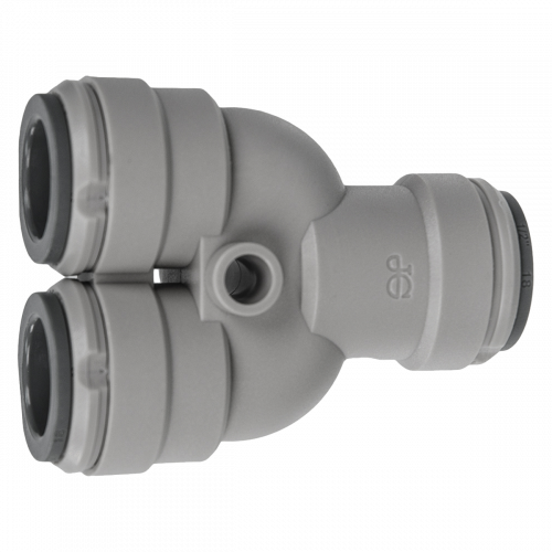 1/2" JG® Grey Acetal Push-To-Connect Two Way Divider  PI2316S