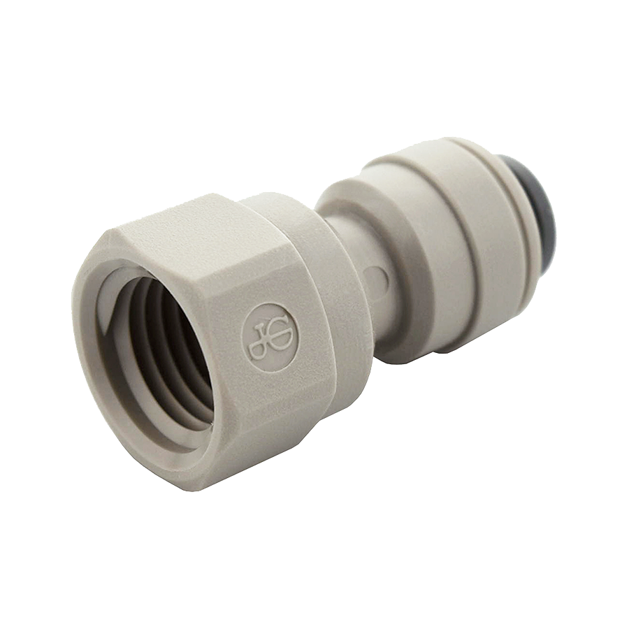 3/8 x 1/2" JG® Grey Acetal Push-To-Connect - Female BSPP (Flat) Connector  PI451214FS