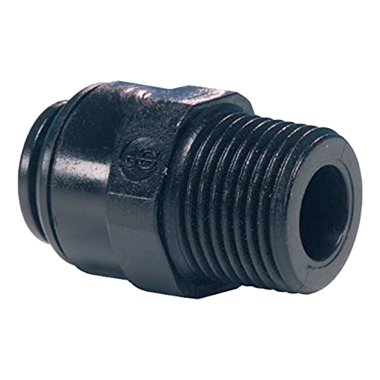 8mm x 1/8" JG® Black Acetal Push-To-Connect - Male BSPT Connector  PM010801E