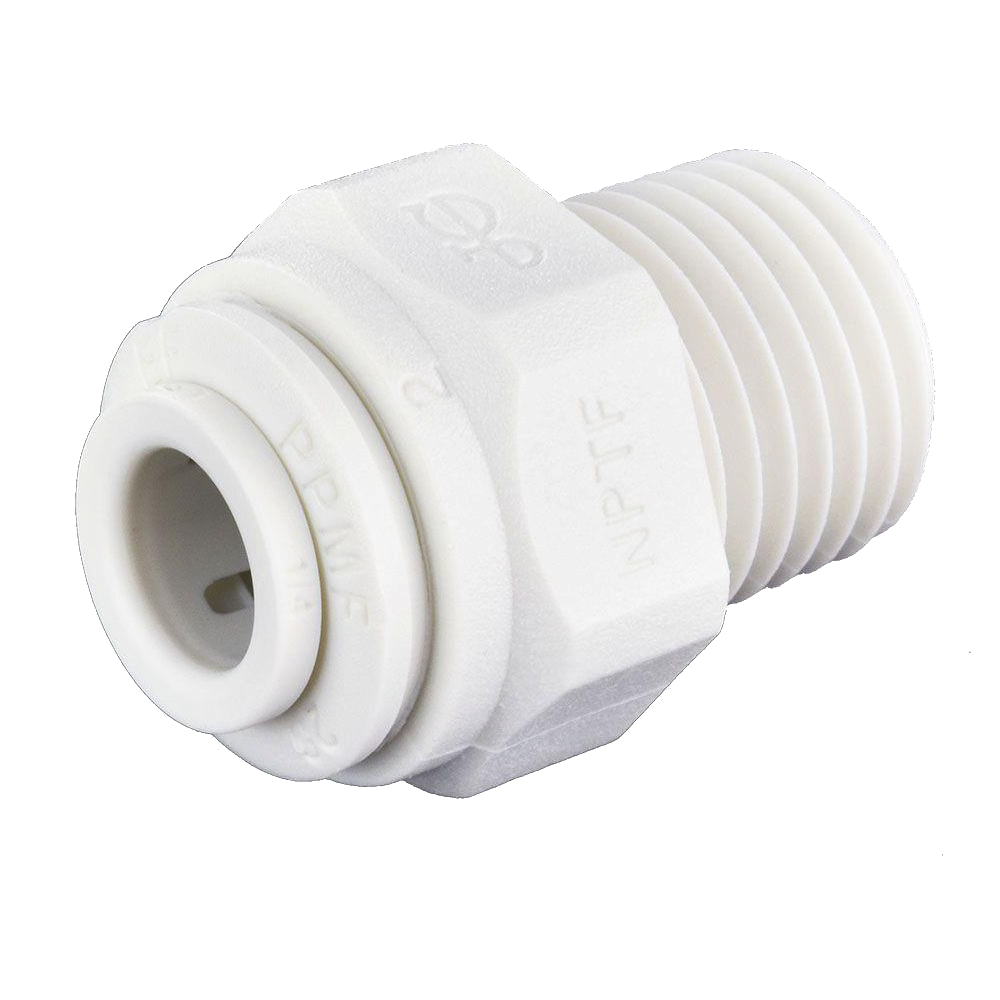 1/4 x 1/2" JG® White Polypropylene Push-To-Connect - Male NPT Connector  PP010824W