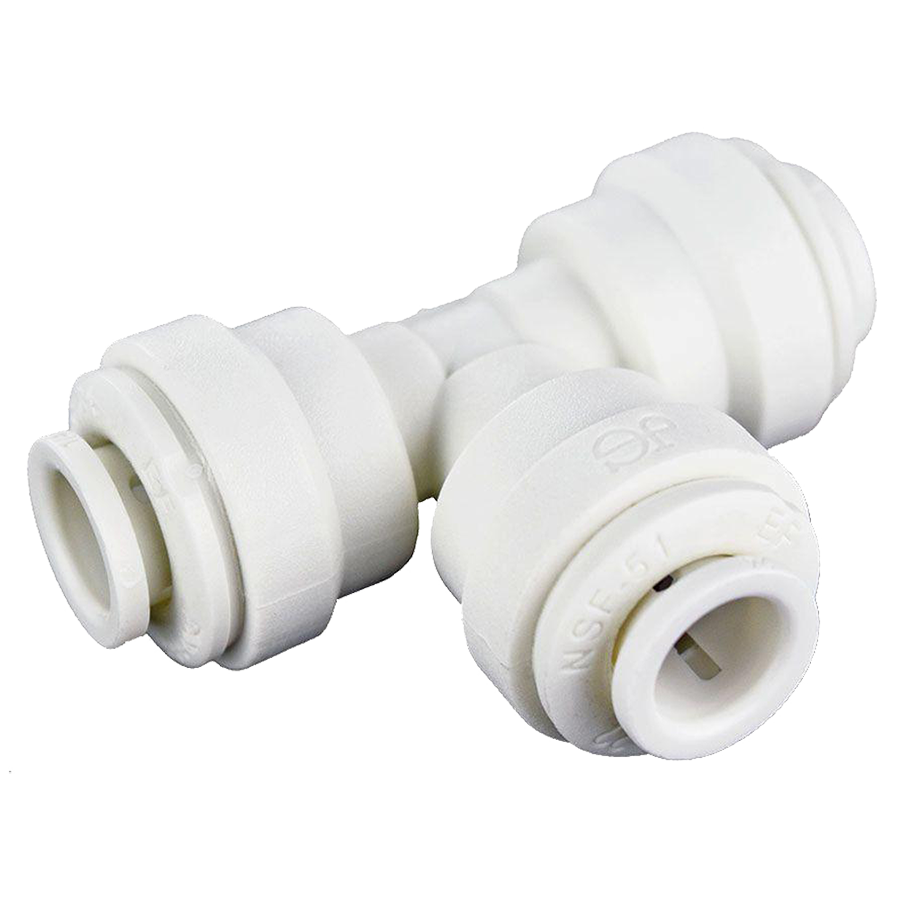 3/8" JG® White Polypropylene Push-To-Connect Tee  PP0212W
