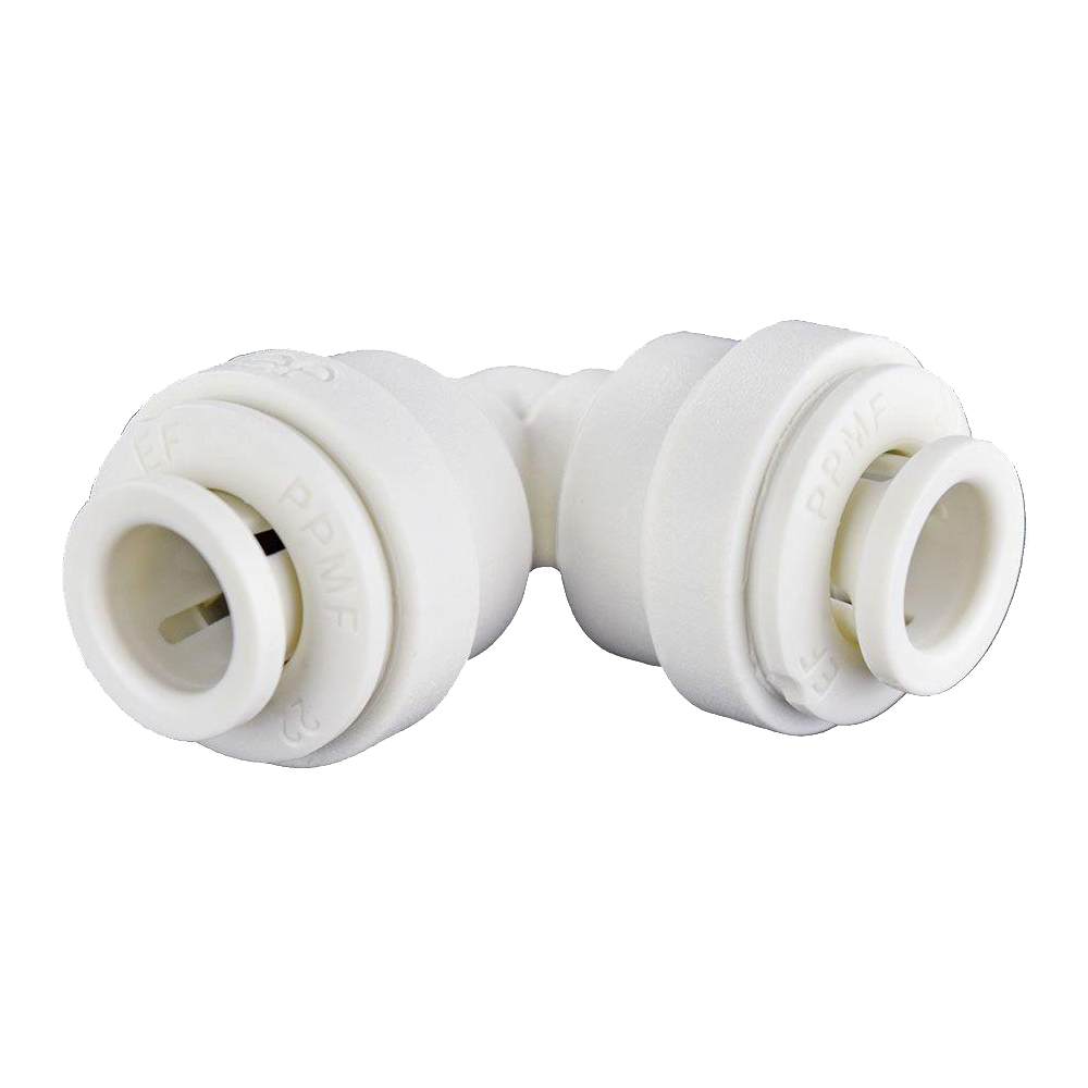 3/8" JG® White Polypropylene Push-To-Connect 90° Elbow  PP0312W