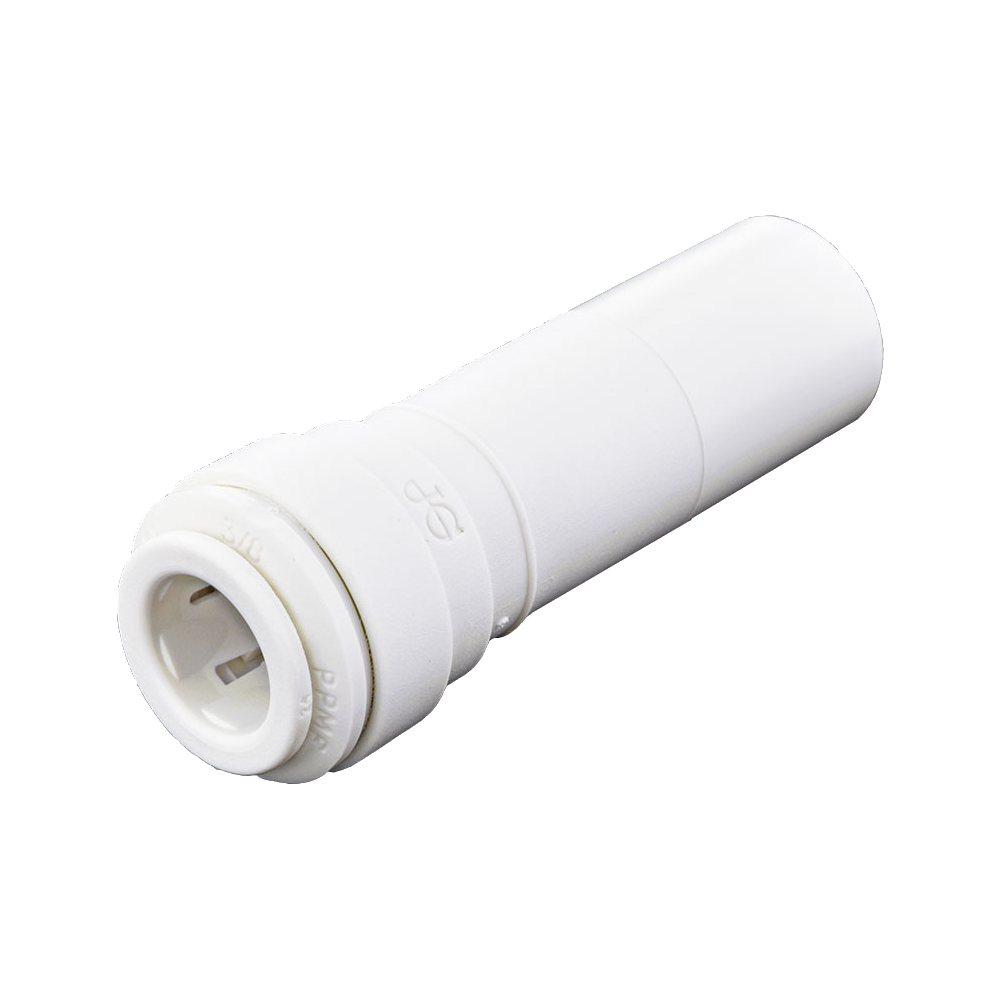 1/4 x 1/8" JG® White Polypropylene Male Stem Adapter - Hose Barb Connector  PP050821W