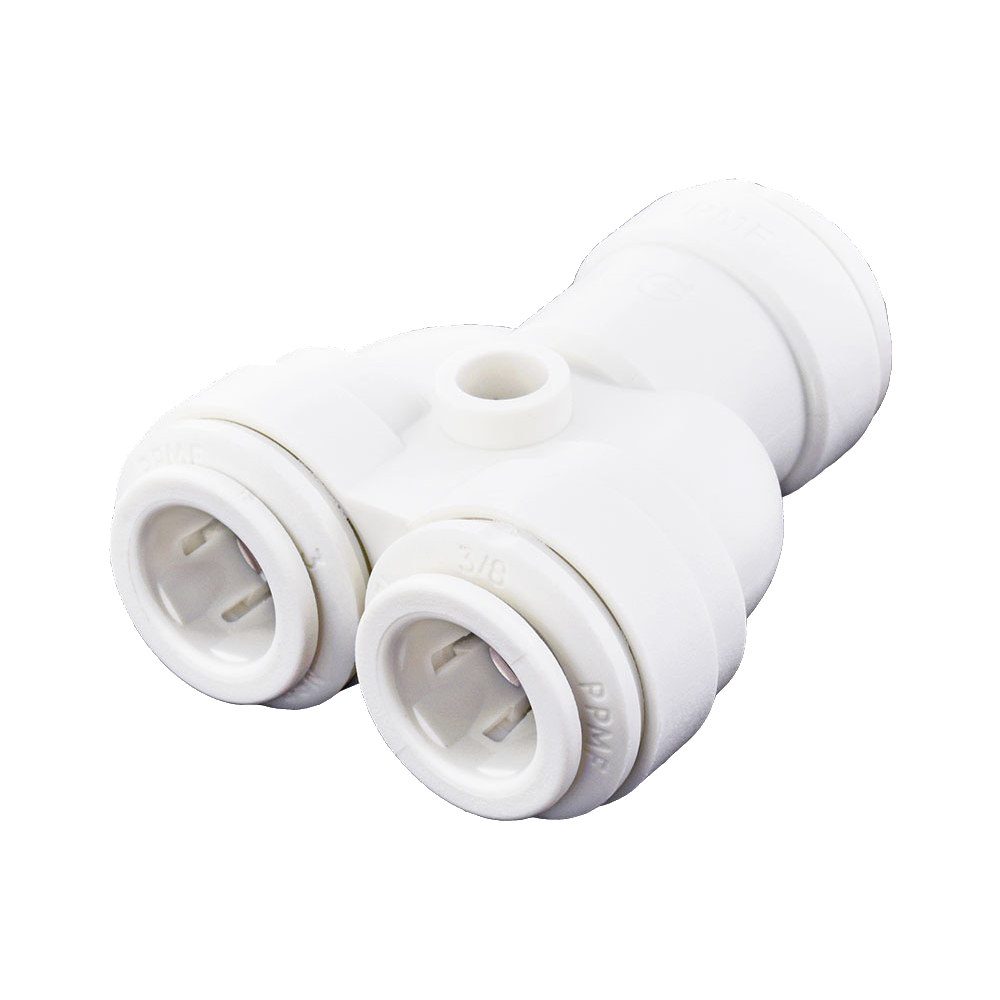 3/8" JG® White Polypropylene Push-To-Connect Two Way Divider  PP2312W