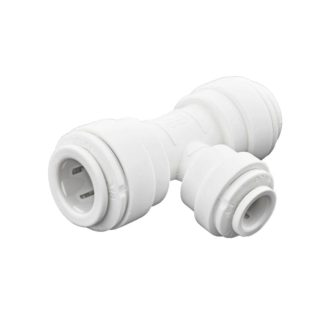 3/8 x 1/4 x 3/8" JG® White Polypropylene Push-To-Connect Reducing Tee  PP30120812W