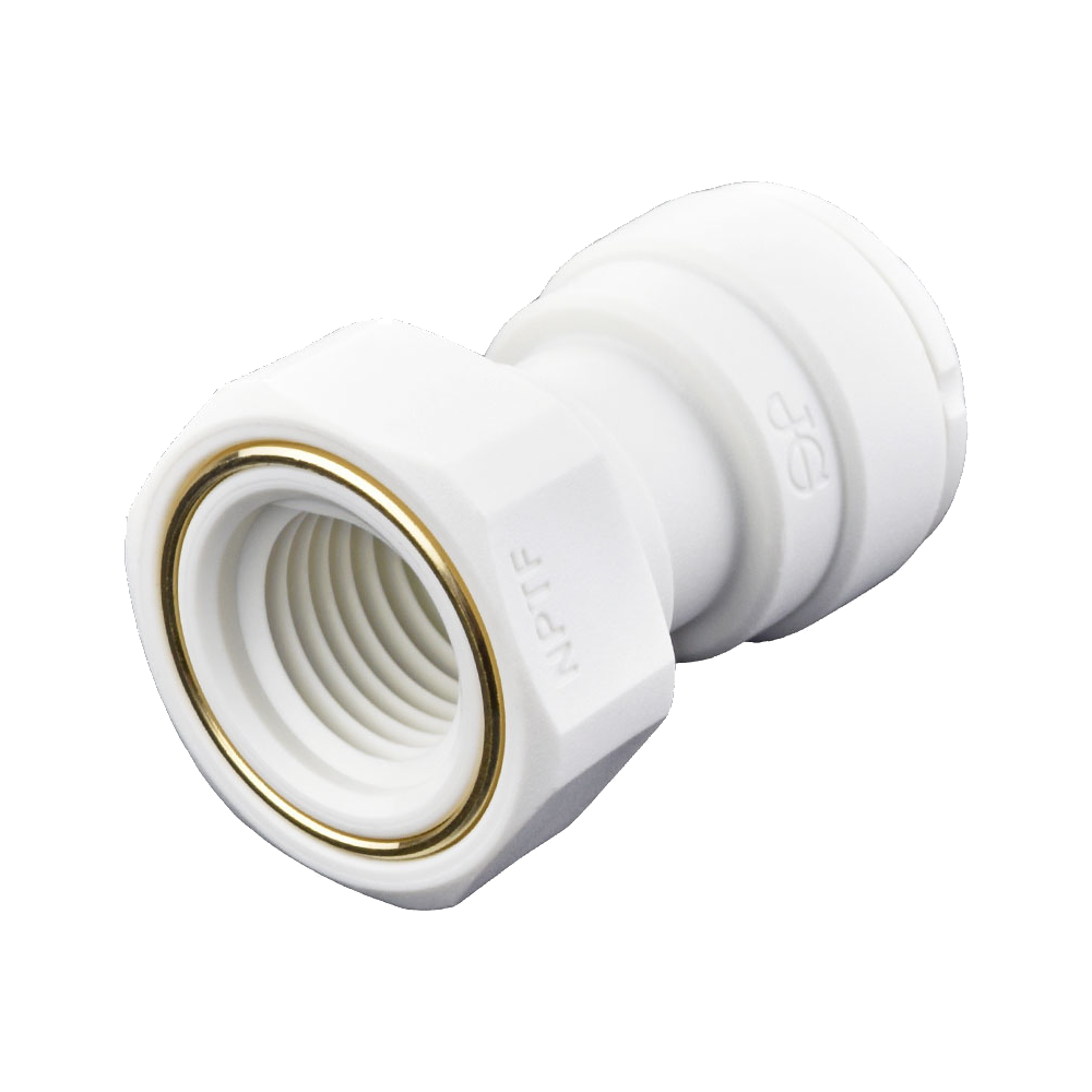 1/4 x 1/4" JG® White Polypropylene Push-To-Connect - Female NPT Connector  PP450822W