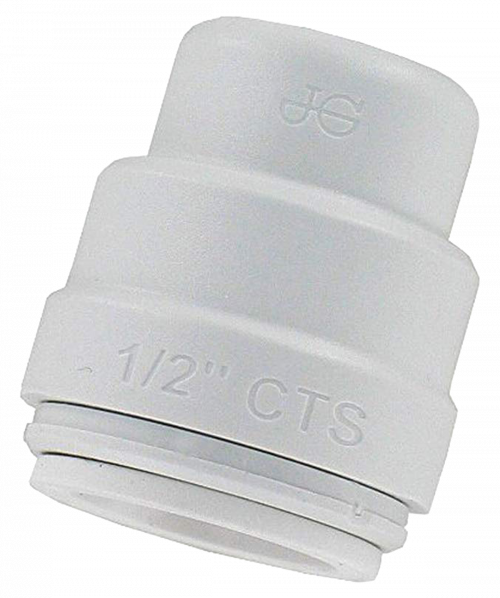 1/2" JG® White Polysulfone CTS Twist Lock Sealing End Cap  PSEI4620