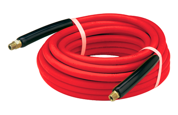 3/8" x 30' Red 3000 PSI Heat Resist/Non-Marking Male NPT Solid/Swivel Pressure Wash Hose Assembly  PW5A-6-30