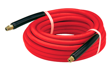 3/8" x 50' Red 3000 PSI Heat Resist/Non-Marking Male NPT Solid/Swivel Pressure Wash Hose Assembly  PW5A-6-50