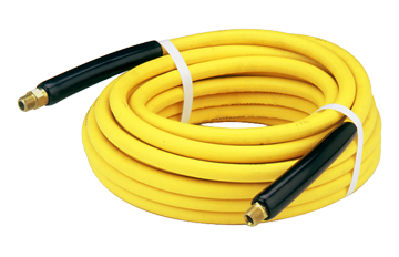 3/8" x 100' Yellow 4000 PSI Oil/Fat Resistant Male NPT Solid/Swivel Pressure Wash Hose Assembly  PW6A-6-100