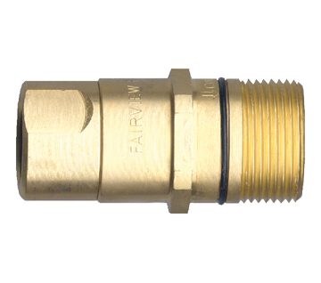 3/4 x 3/4" Brass Aero FD51 Hydraulic Thread-To-Connect Nipple - Female NPT  QD-BTTWN12-12F