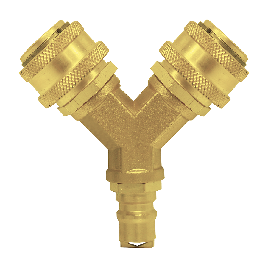 1/4" GAS-FLO® Brass Natural Gas Q/D Y-Split Coupler  QD-GMC4-Y