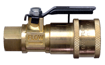 1/4 x 1/4" GAS-FLO® Brass RV Natural Gas Q/D Coupler w/Integrated Ball Valve - Female NPT  QD-GMRVC4-4F