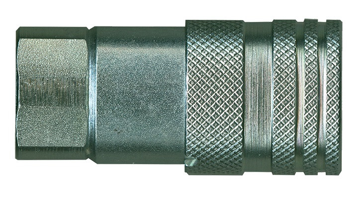 1/4 x 1/4" Steel ISO 16028 "Bobcat" Hydraulic Q/D Flush Face Coupler - Female NPT  QD-HTMAC4-4F