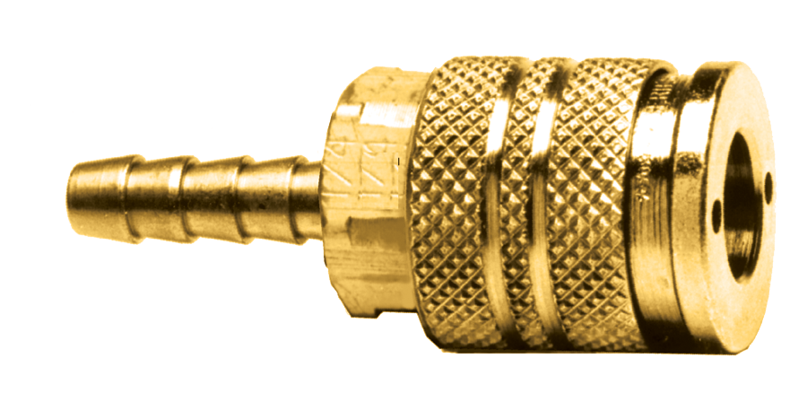 1/4 x 1/4" Steel Industrial Pneumatic Q/D Coupler - Hose Barb  QD-INDAC4-4H