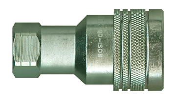 3/8 x 3/8" Steel ISO "B" Hydraulic Q/D Coupler - Female NPT  QD-ISOBC6-6F