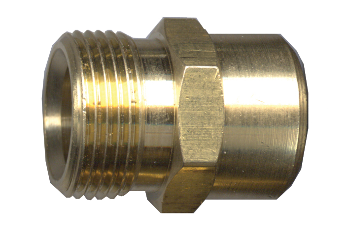 22mm-1.5 w/14mm x 3/8" Brass Pressure Wash Male Stem - Female NPT Adapter  QD-KARN-6F